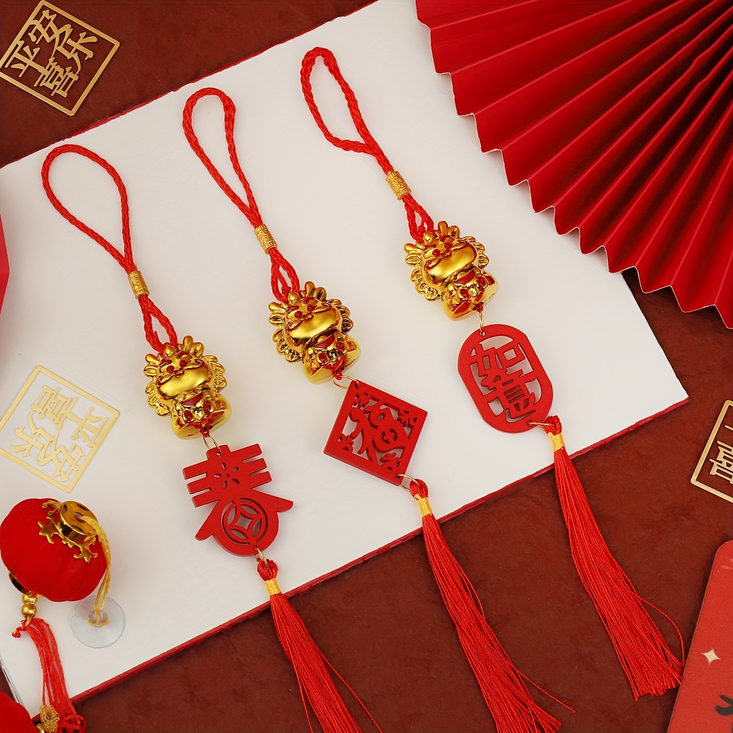 Xugoox Lot de 22 décorations à suspendre pour le Nouvel An chinois 2023 - Nœud  chinois porte