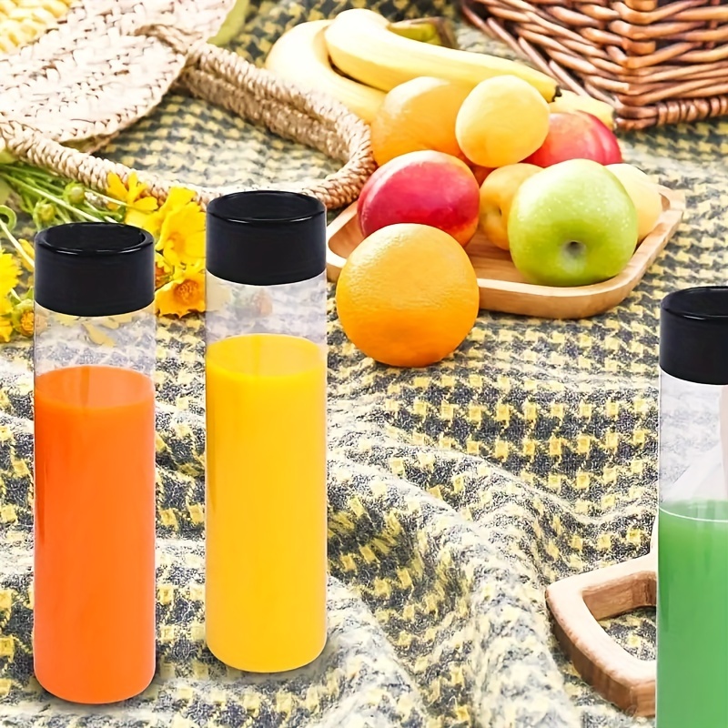 4pcs 4oz Reusable Mini Plastic Juice Bottles with Caps - Portable Clear  Drink Containers for Juice, Water, Milk, and More - Bulk Beverage Storage  and