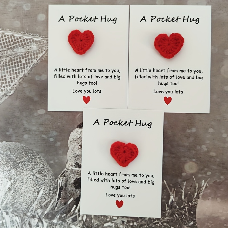 Pocket Hug Heart Thoughtful Gift Crochet Hug Gift Special Friend Lockdown  Miss You Love You Gift Thinking of You Hug 