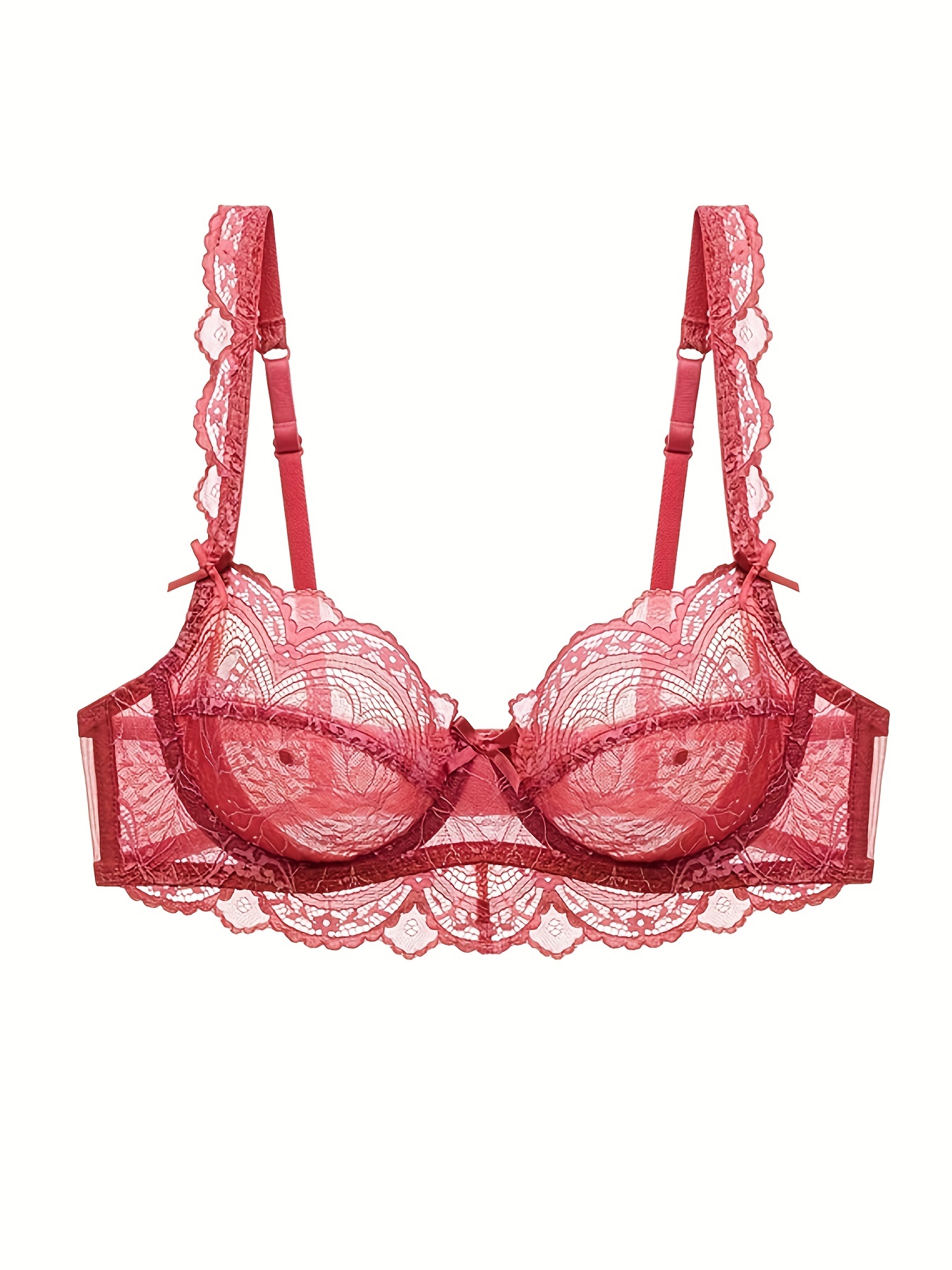 Semi sheer Lace Mesh Everyday Bras Breathable Preppy Style - Temu