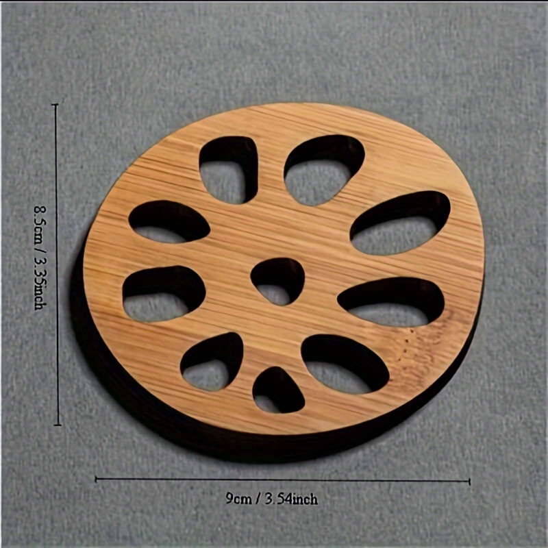Bamboo Tea Cup Mat, Lotus Root/flower Shaped Drink Coasters, Insulated Cup  Holder, Wooden Placemat - Temu