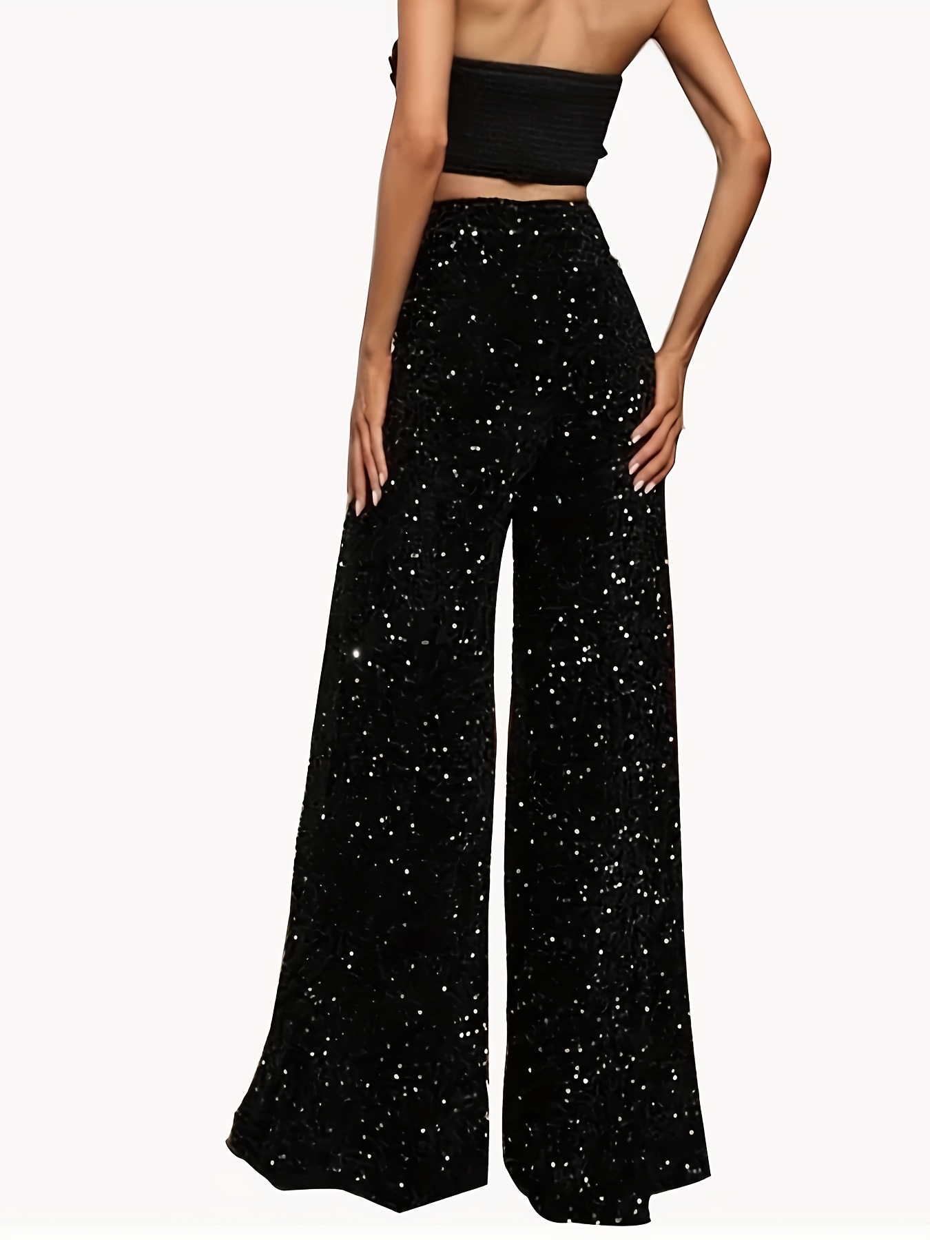 Glamorous high waisted flare pants in sunflower rib - part of a set