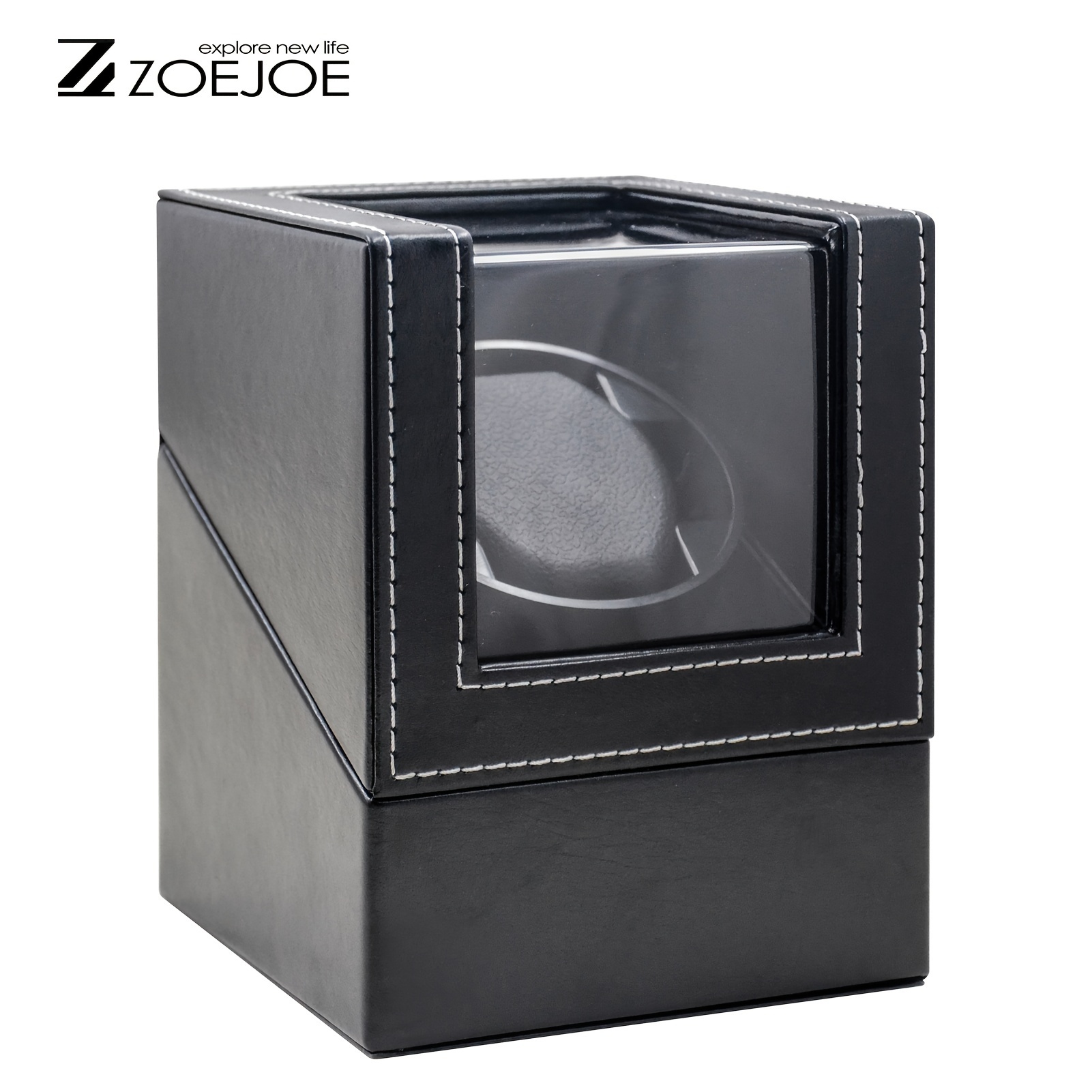 1pc Single/Double Watch Winder Box For Men's And Women's Automatic Watches Organizer Storage Display Case Black PU/ Carbon Fibre, Ideal Choice For Gifts details 14