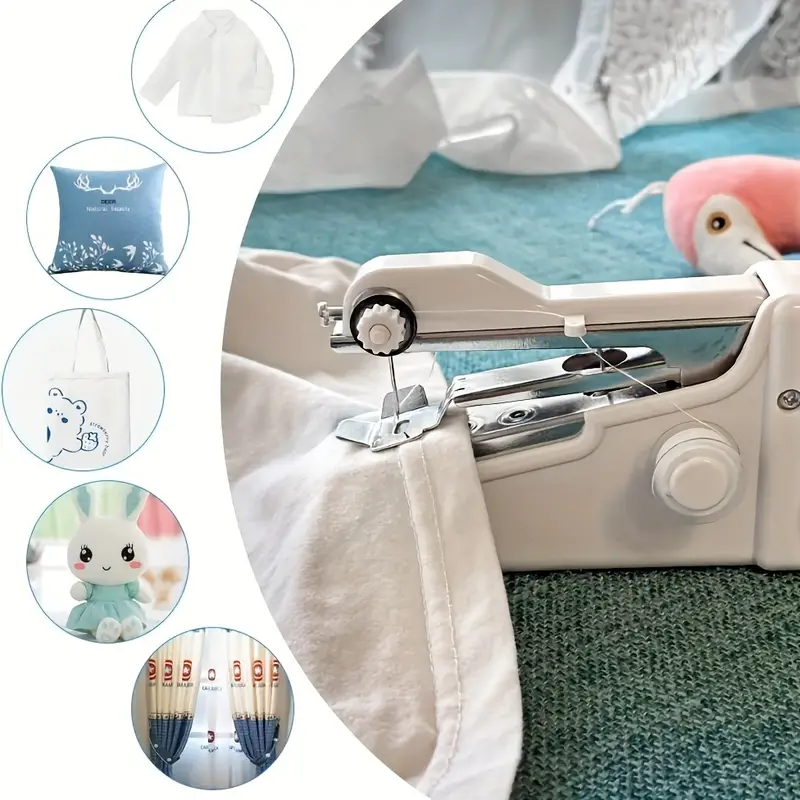 1pc Handheld Sewing Machine, Hand Held Sewing Device Tool Mini Portable  Cordless Sewing Machine, Essentials For Home Quick Repairing And Stitch  Handicrafts(Battery Not Included)