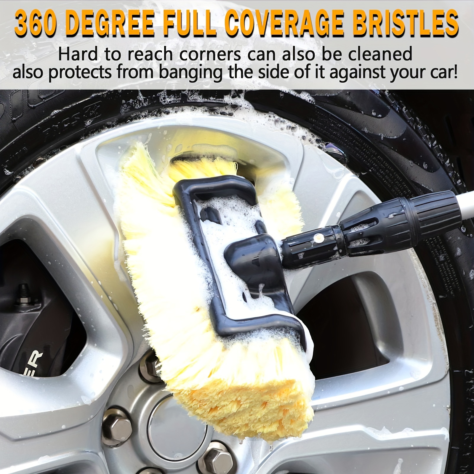 Soft Bristle Car Wash Brush: Clean Your Car, Truck, Trailer, Or Rv With  Ease! - Temu