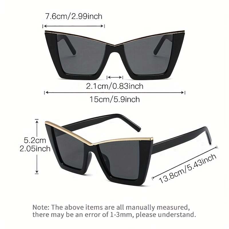 Y2k Color Block Cat Eye Fashion Sunglasses For Women Men Brand Designer  Metal Chain Charm Glasses For Beach Party Club Uv400, High-quality &  Affordable