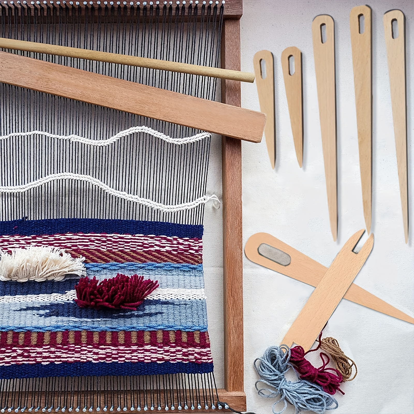 1Set Hand-Woven Wooden Weaving Loom Kit Tools DIY Woven Set Craft