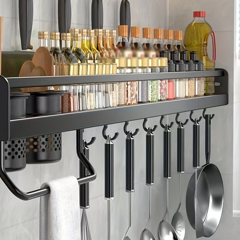 Kitchen Storage Shelf Wall-mounted Punch-Free Spice Rack