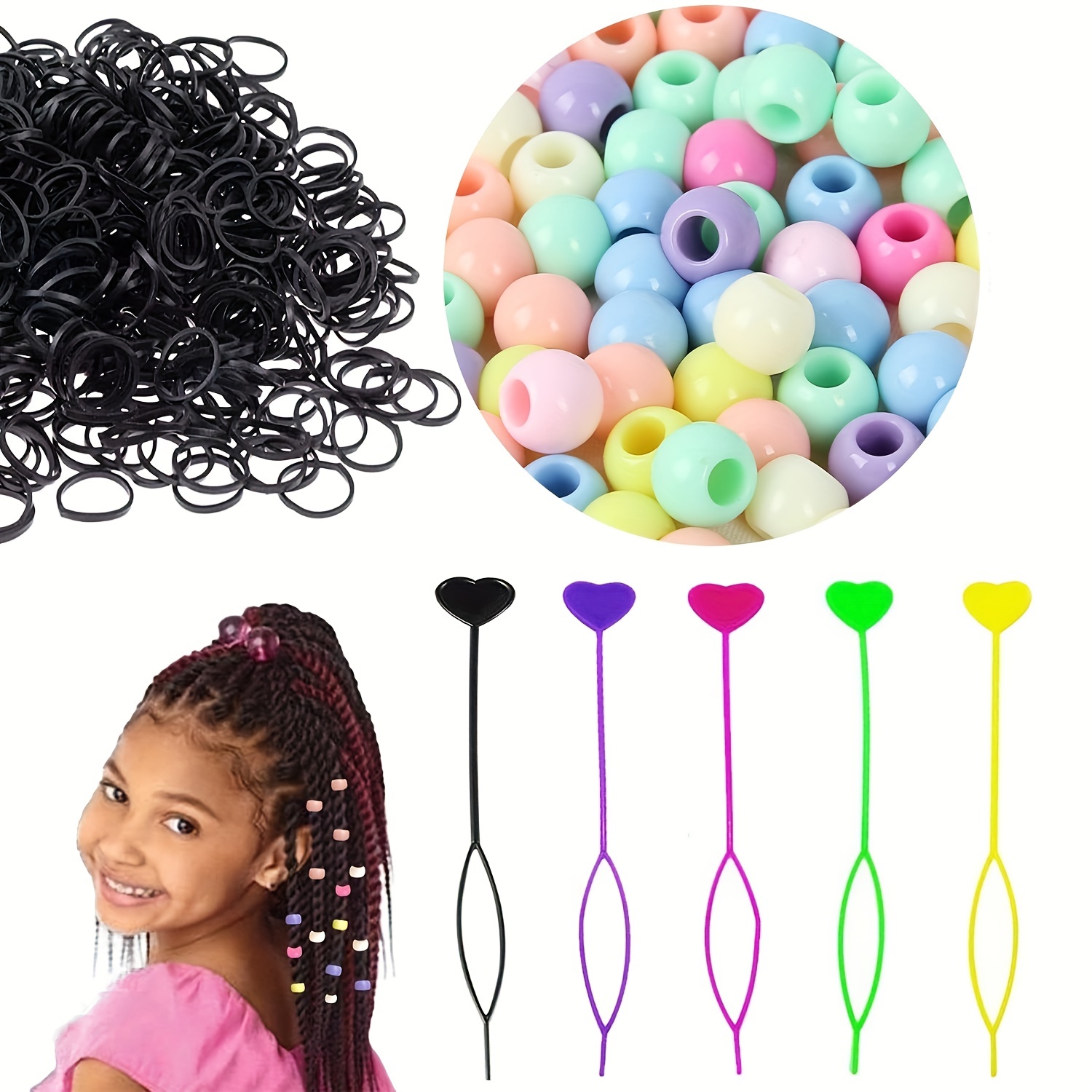 Beads Set Including Quick Beader For Kid Hair Braids Plastic - Temu