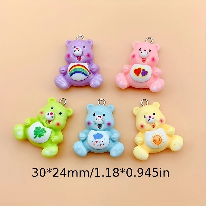 12pcs/lot 3D Resin Cartoon Charms 6 Colors Cute Bear Shape Charms Pendant  For DIY Necklaces Earrings Bracelets Keychain Jewelry Making Findings