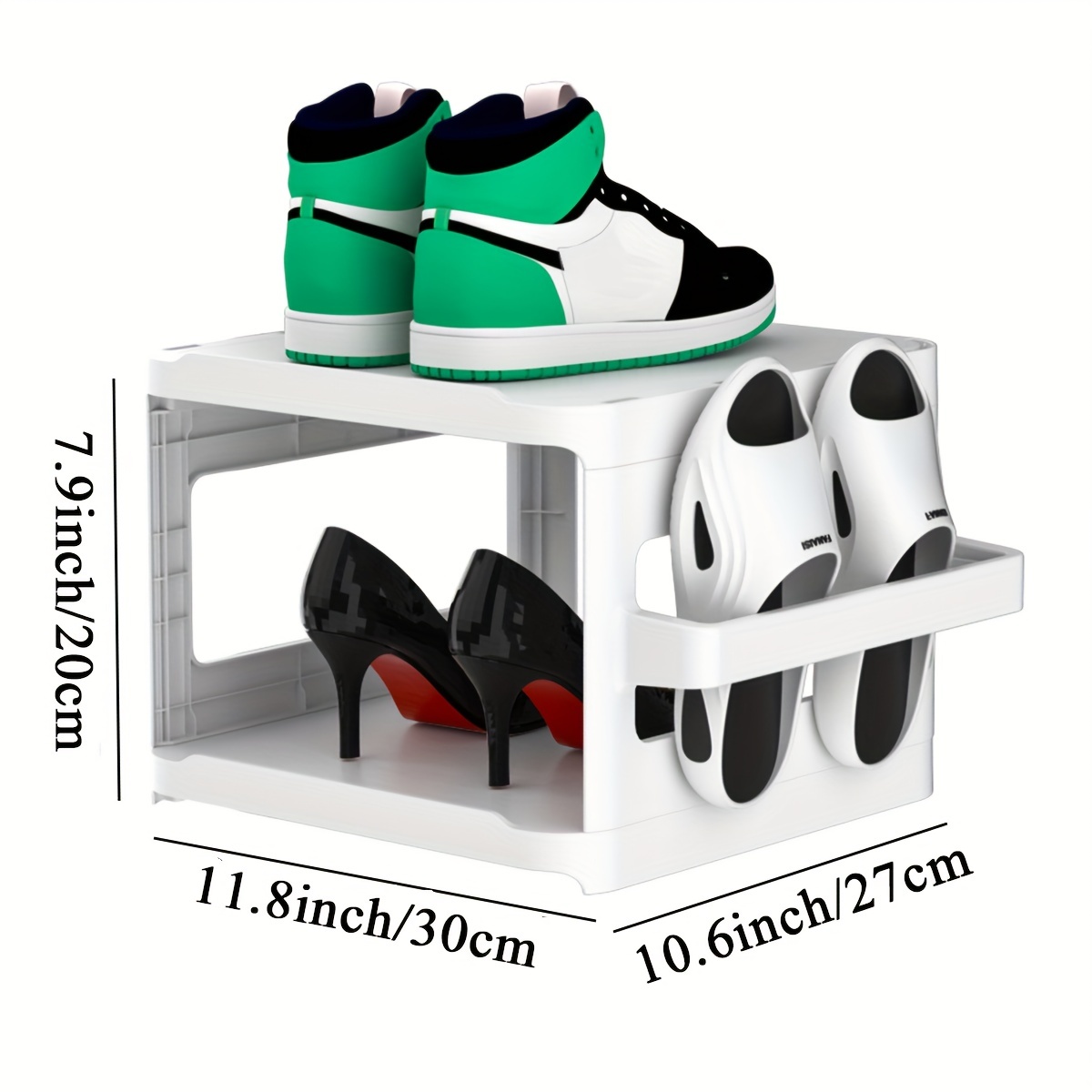 1pc Double Layer Shoe Storage Rack, Modern Plastic Shoe Shelf