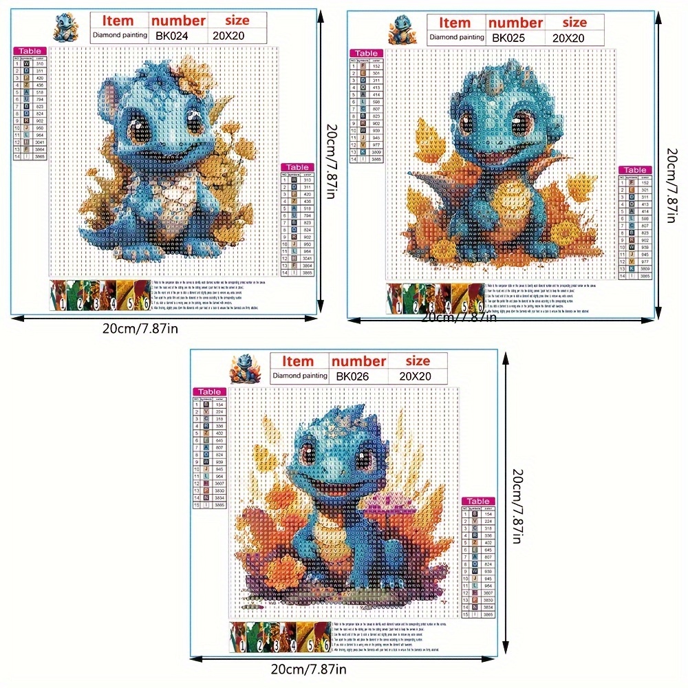 Colorful Little Dinosaur Diamond Painting Set 5d Diamond Art - Temu