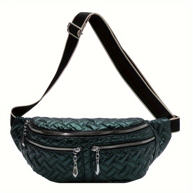 Shoulder Waist Bag for Women Crossbody Fanny Packs Fashion Quilted Chest  Bag for Ladies(Waist Crossbody Bag for Black)