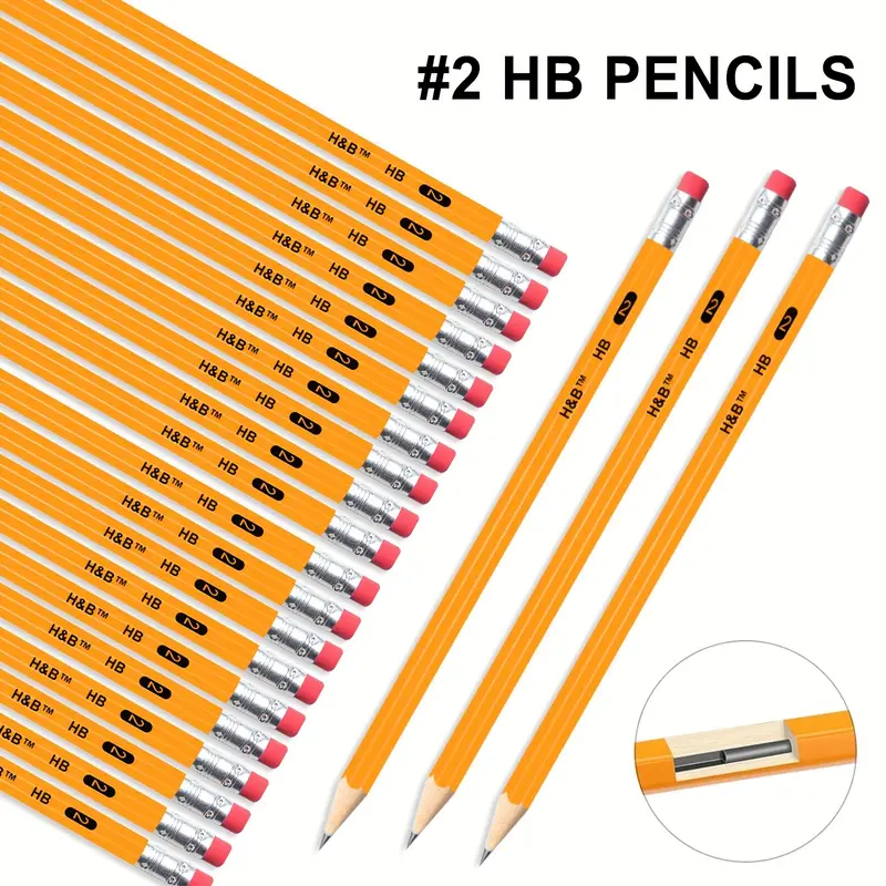 Wood cased Pencils Unsharpened 2 Hb Soft - Temu