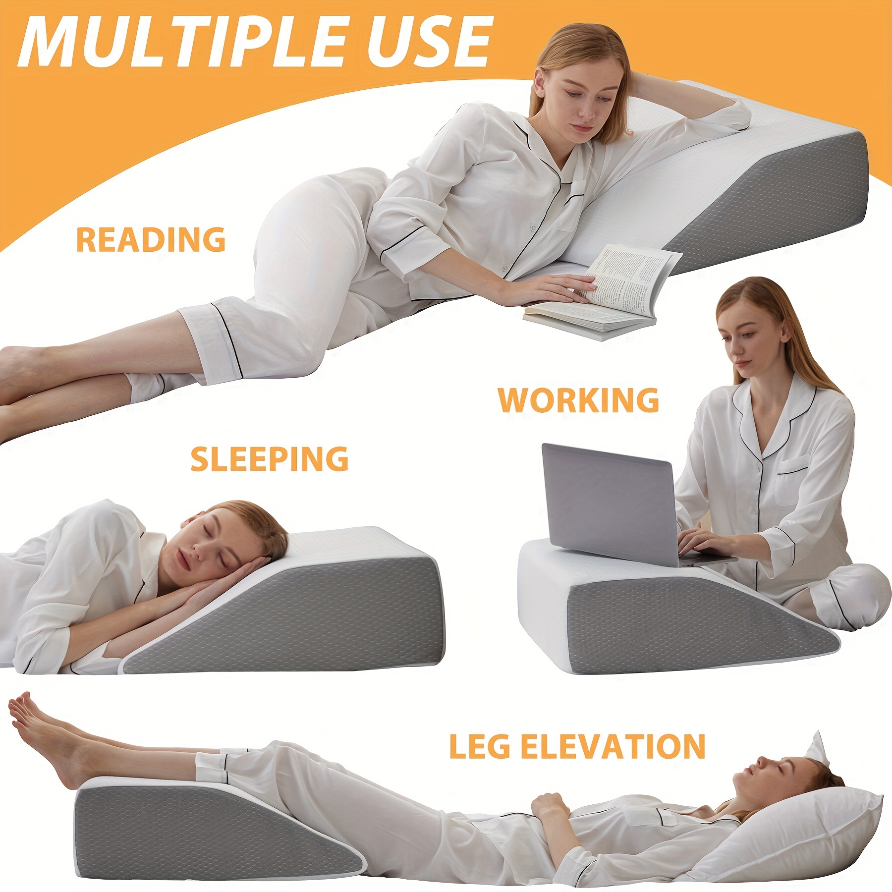 Leg Elevation Pillows, Leg Pillows For Sleeping, Cooling Gel Memory Foam  Top, Wedge Pillow For Legs, Leg Wedges For Circulation, Swelling - Temu