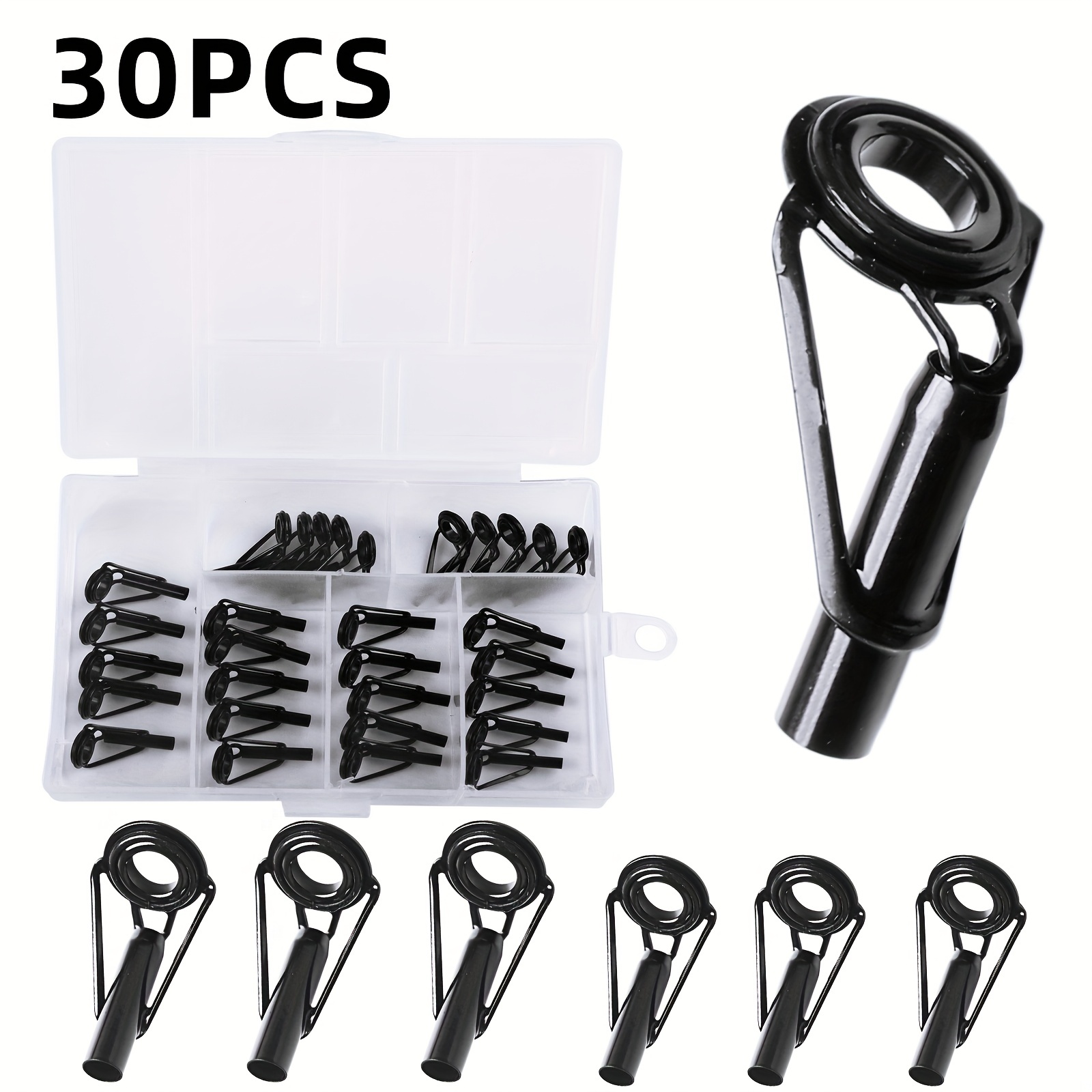 30pcs Durable Fishing Rod Tip Repair Kit with Stainless Steel Ceramic  Guides - Replacement Accessories for Enhanced Fishing Experience