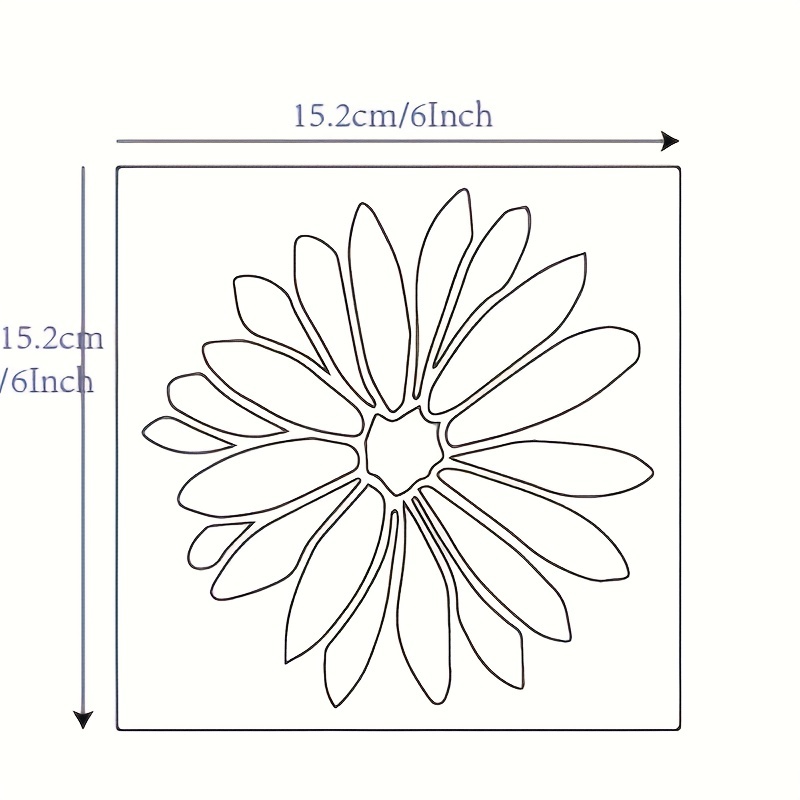 Reusable Plastic Flower Stencil Bundle Sunflower Rose Dahlia - Temu