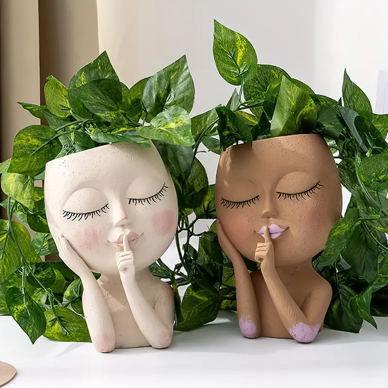 Pot de fleur en forme de visage cache pot pour plantes - Temu Belgium