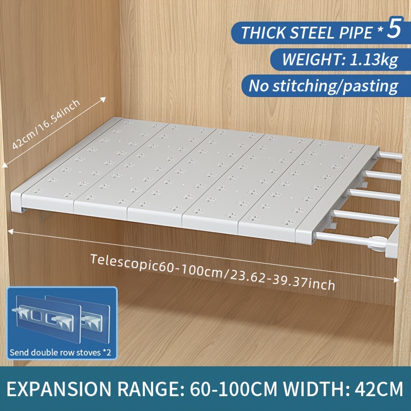 DukeIo Scaffale Telescopico per Armadio Scaffale di stoccaggio Regolabile  Armadio Organizzatore Guardaroba Divisori per Mensole per la Camera da  Letto, Cucina : .it: Casa e cucina