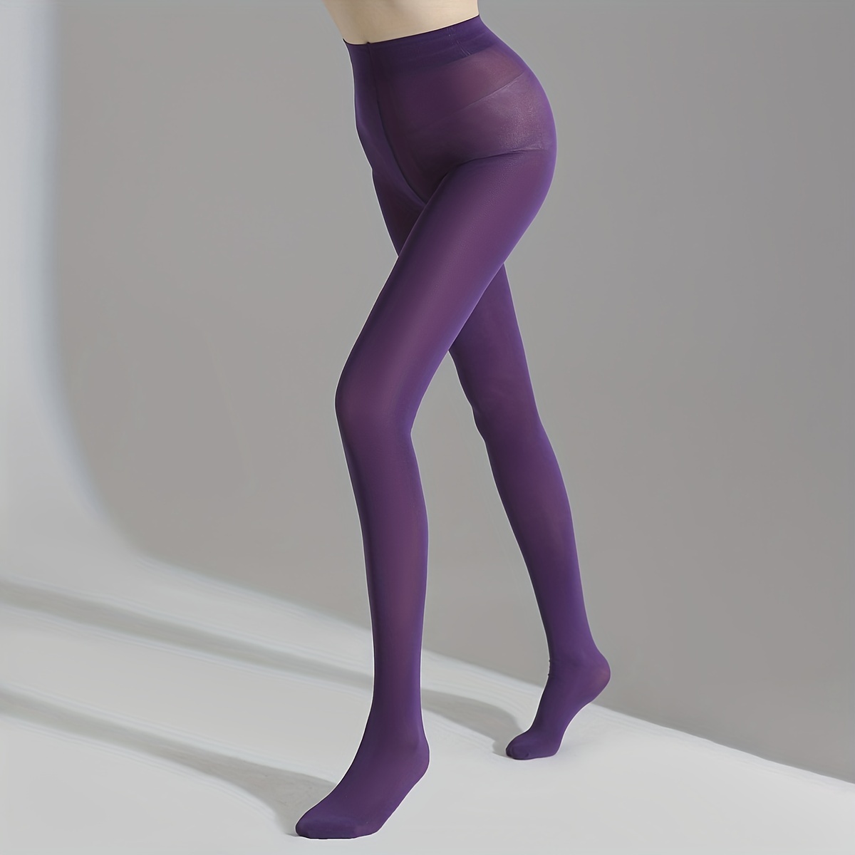 NINTYTHREE Solid Women Purple Tights - Buy NINTYTHREE Solid Women