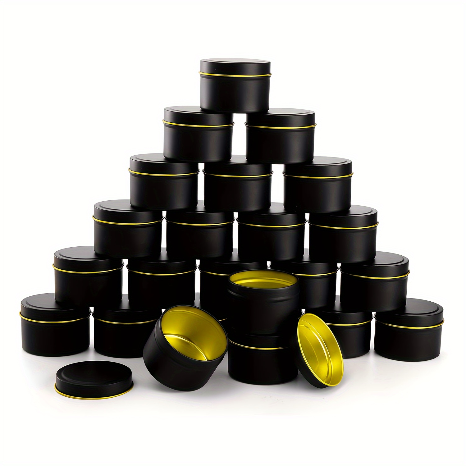 12 Latas Velas Metal Vacías Negras 8.0 Fl Oz Latas Hacer - Temu