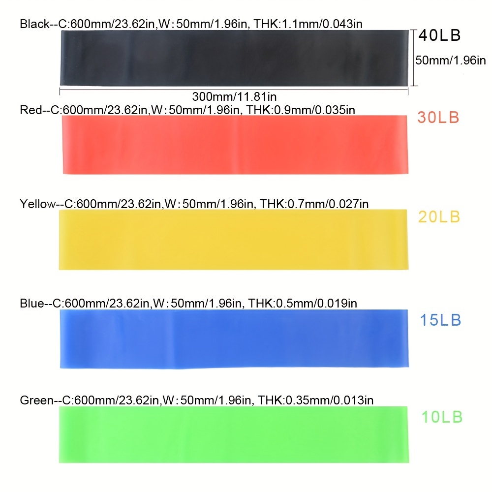 1 Ud./5 Uds. Bandas Elásticas De Resistencia Para Fitness - Temu Chile