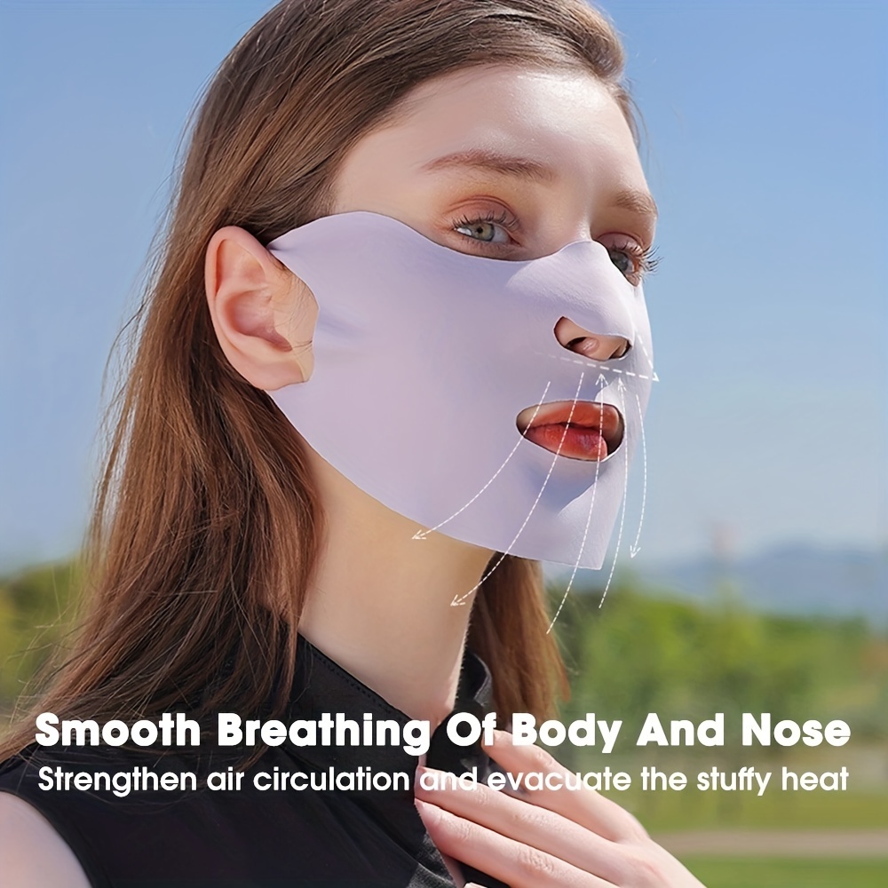Sunproof Ice Silk Mask Thin Breathable Uv Protection Face - Temu