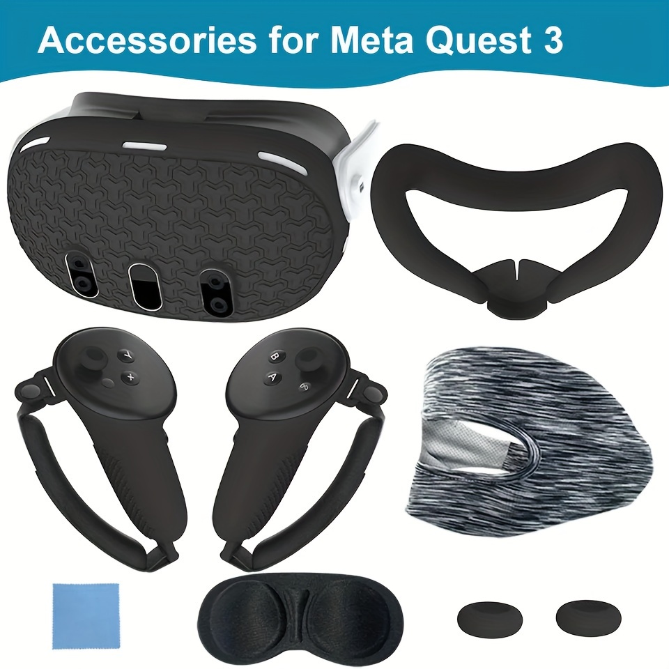  OLCLSS Accessories for Meta Quest 3, VR Accessory Set for  Oculus Quest 3, VR Accessories Included Transparent Shell Cover, Lens  Tempered Glass Protector, Protective Lens Cover, Joystick Caps : Video Games