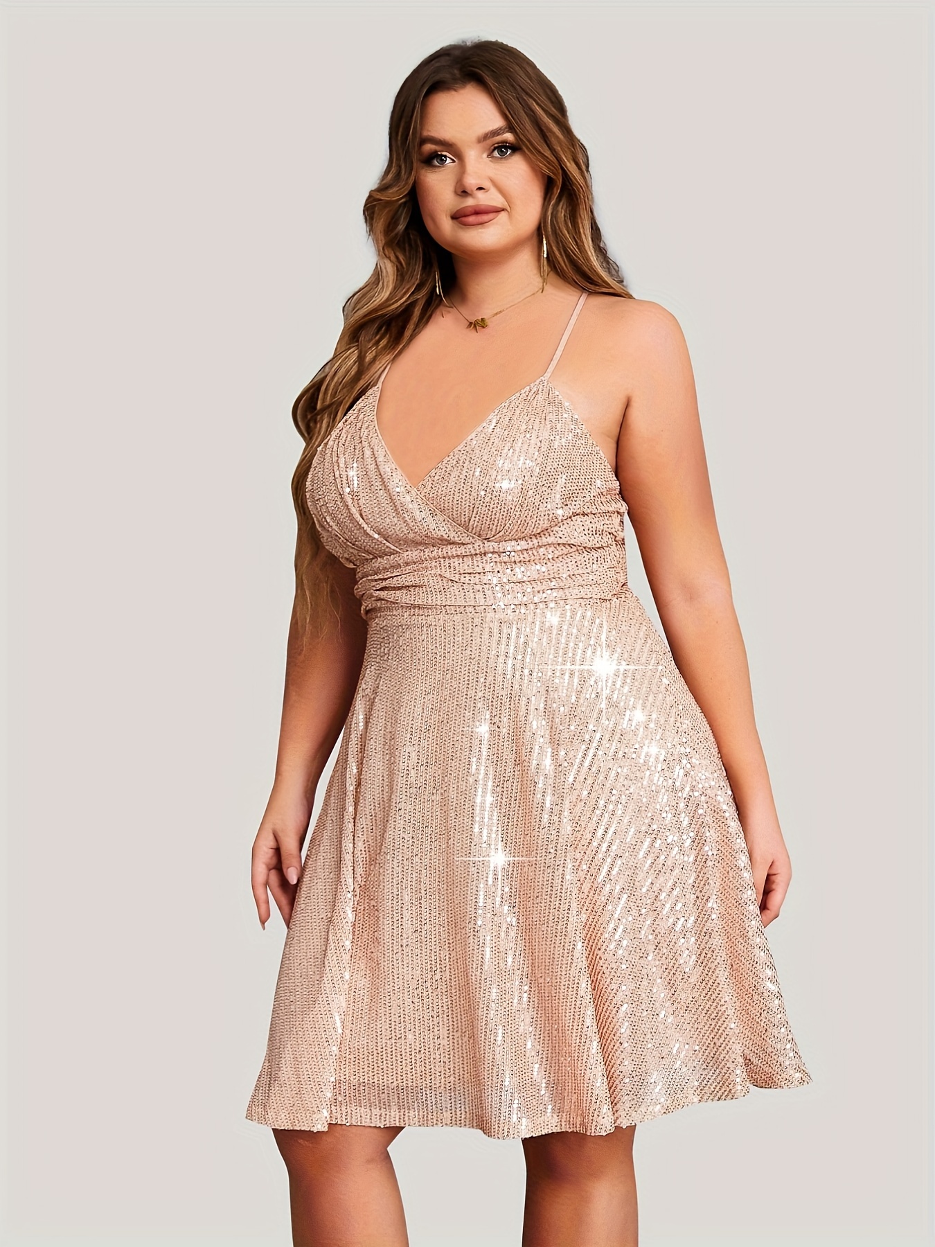 Plus size sequin outlet skater dress