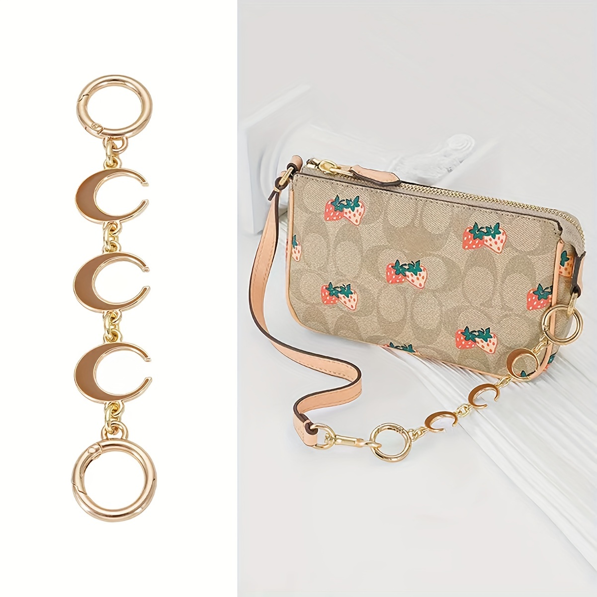 Handbag Chain Straps 2Pcs 10 Inch Bag Replacement Strap Enamel Flower Heart  Charm Purse Handle Extender Short Chain Straps for Women Crossbody Shoulder Bag  Handbag Purse Light Gold 