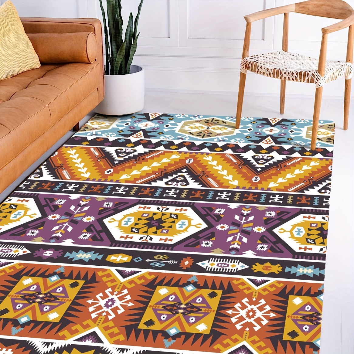 SAFAVIEH - Tapete de estilo marroquí bohemio con diseño tribal de la  colección Tulum para colocar en comedor, recibidor, vestíbulo, sala de  estar o