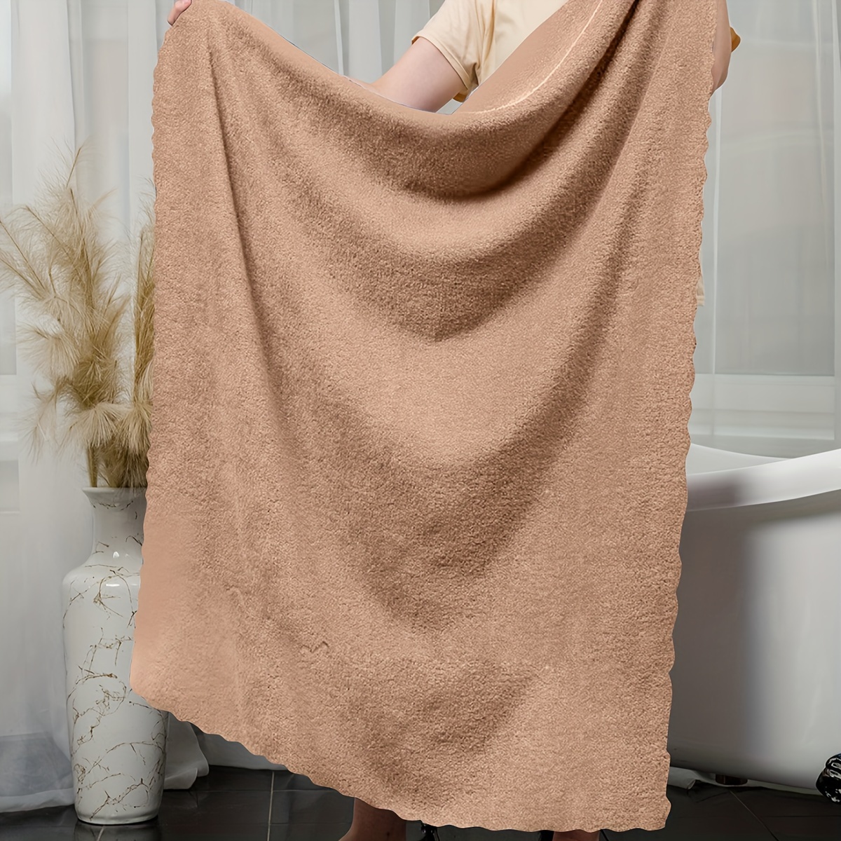  Casa Lino Juego de 2 toallas de baño extra grandes (30 x 60),  100% algodón puro, toallas de baño de lujo, ligeras y altamente  absorbentes, toallas de secado rápido para baño