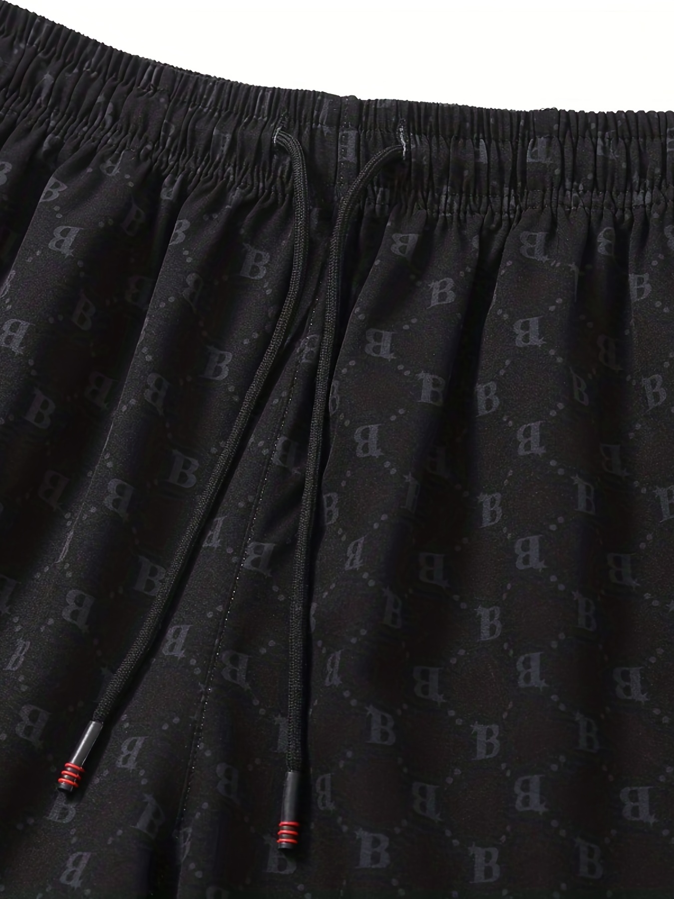 Men's Bb Monogram Swim Shorts in Black