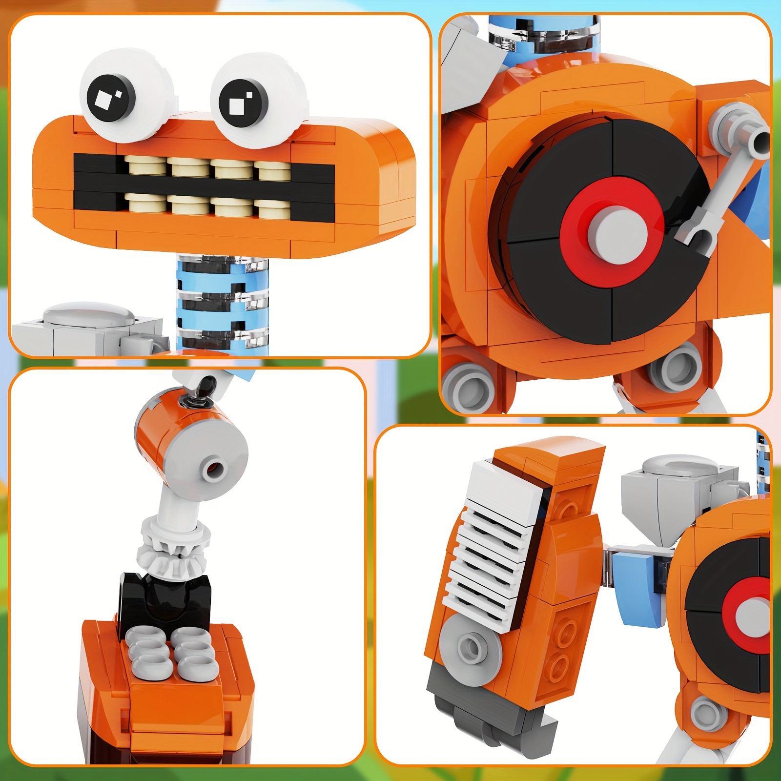 305pcs My Singing Monster Orange Monster Building Blocks Toy