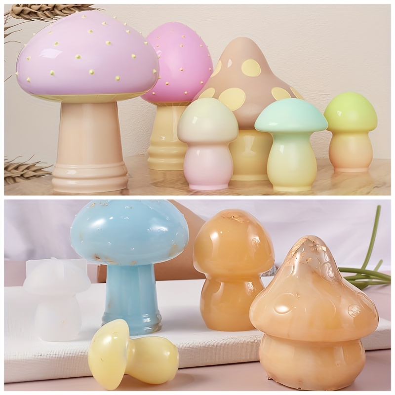 Mushroom Resin Molds, 7 Shape Mushroom Jar Silicone Mold Set For