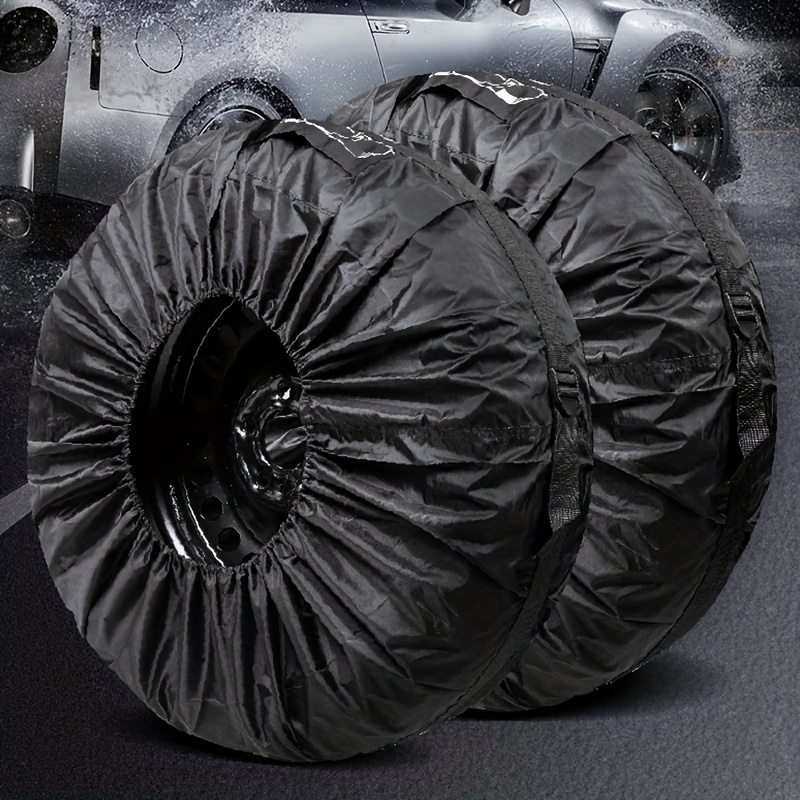 Sac de rangement de pneu de moyeu de voiture en Polyester, couverture de  pneu de rechange de voiture, accessoires de pneu, housse de protection  anti-poussière, style de voiture 4 pièces/ensemble