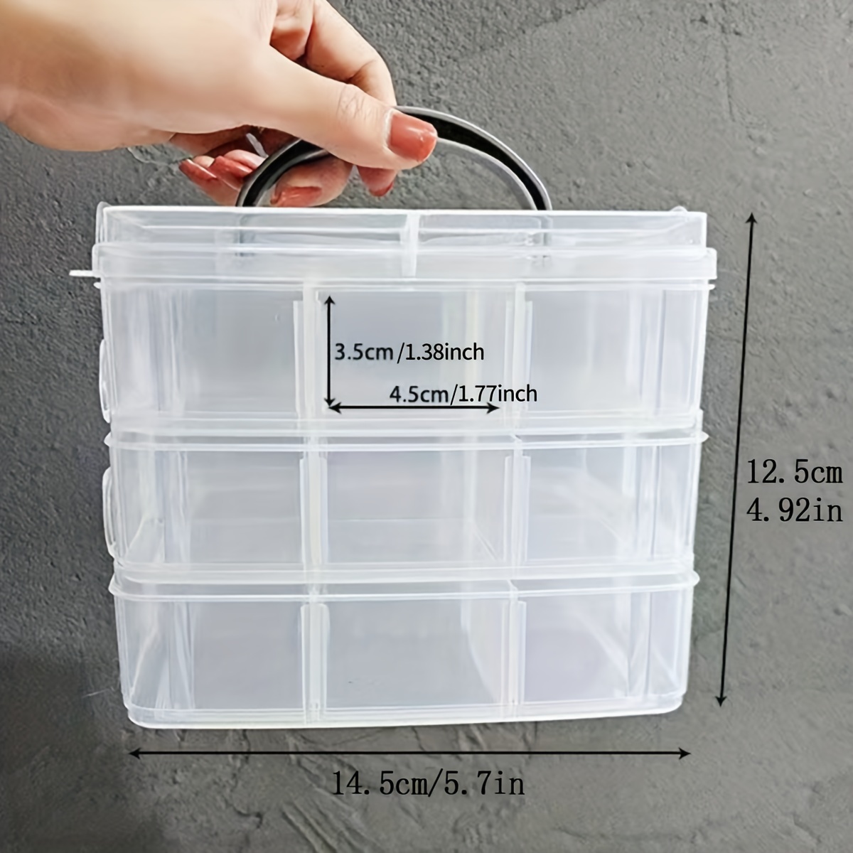 1pc Jewelry Storage Box With Handle, Transparent Rectangle Organizer Case  For Ear Stud, Necklace,Earring, Ring, Watch