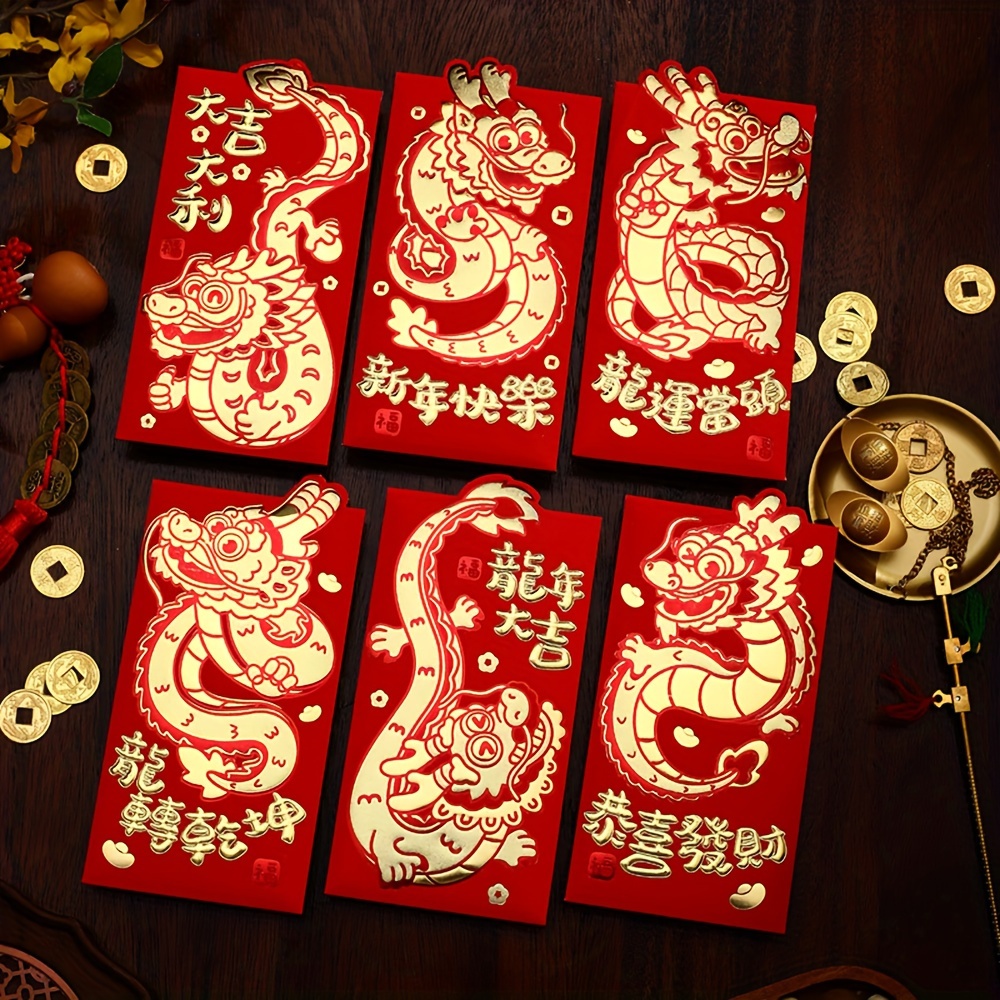 Enveloppe rouge de l'année chinoise, paquet rouge 2024, paquets cadeaux  Dragon, enveloppe 2 emplacements pour cartes - Cdiscount Beaux-Arts et  Loisirs créatifs