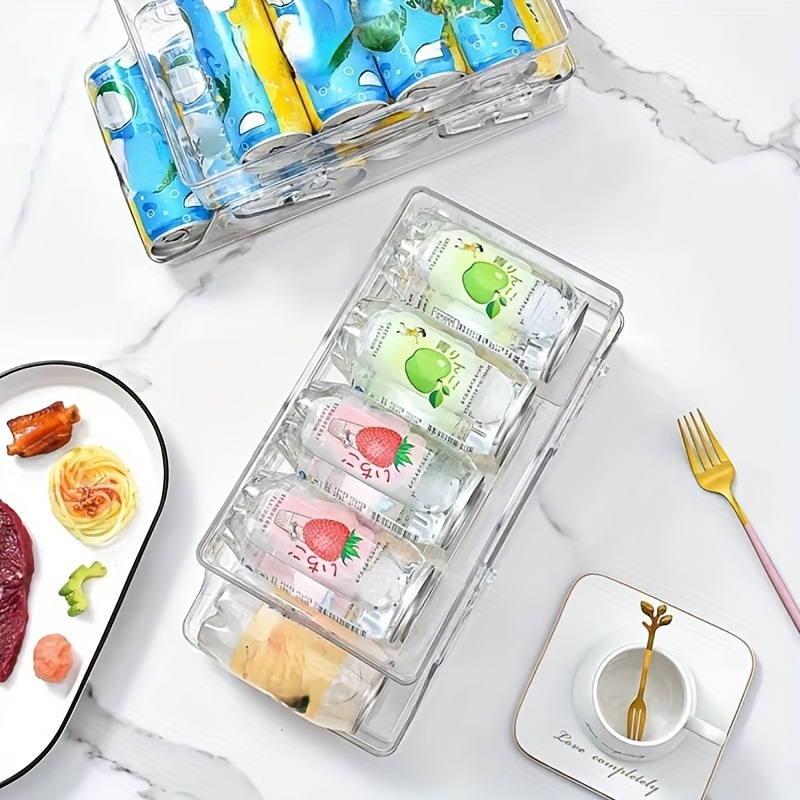 Foldable Soda Can Organizer For Refrigerator, 2-layer Automatic