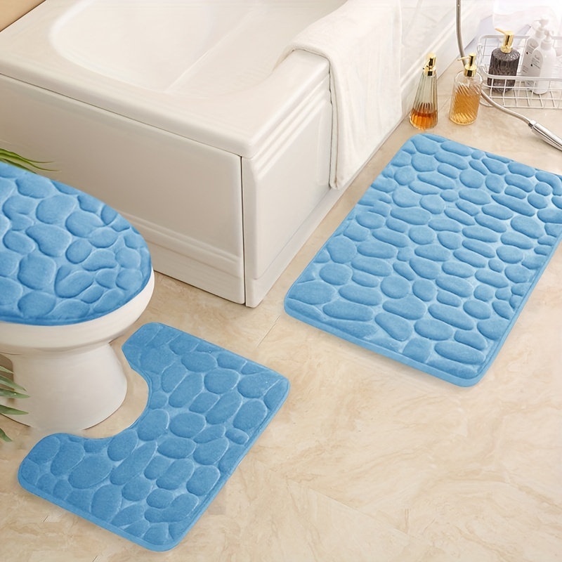 Memory Foam Soft Bath Mats - Non Slip Absorbent Bathroom Rugs