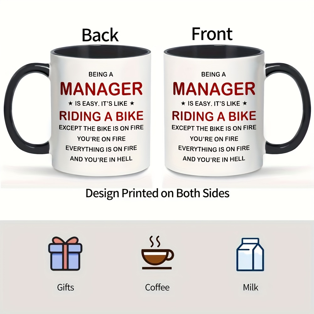 SpreadPassion Manager Mug - Best Manager Ever Coffee Cup - 1 Management  Gift - For Being Managerial - Mr Mrs Men Women Manage - New Promotion