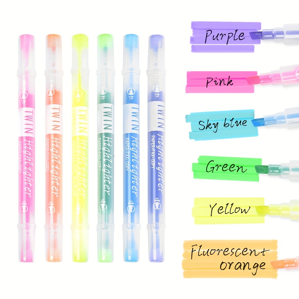 Color Highlighter Planner Markers Aesthetic Pens Pastel