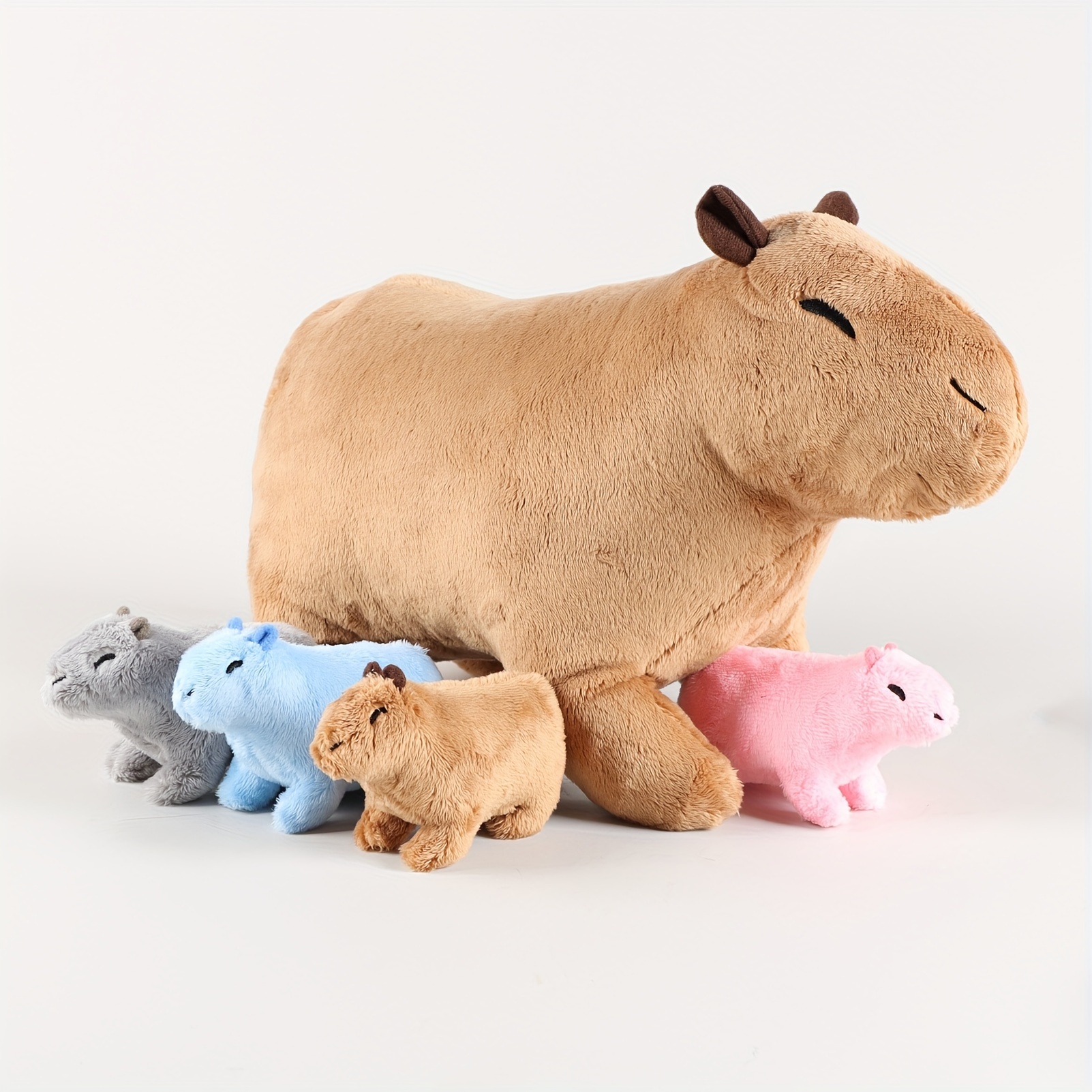 Capybara-Plüschtier mit Baby, 36,8 cm, Capybara-Plüschtier mit 4  Baby-Geschenkspielzeugen für Mädchen, Jungen, Kinder, Kleinkinder –  De.Ouozzzshop