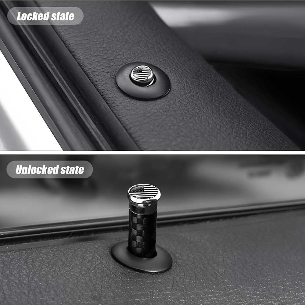 4pcs Aluminum Alloy Car Door Locking Lock Knob Pull Pins Cover