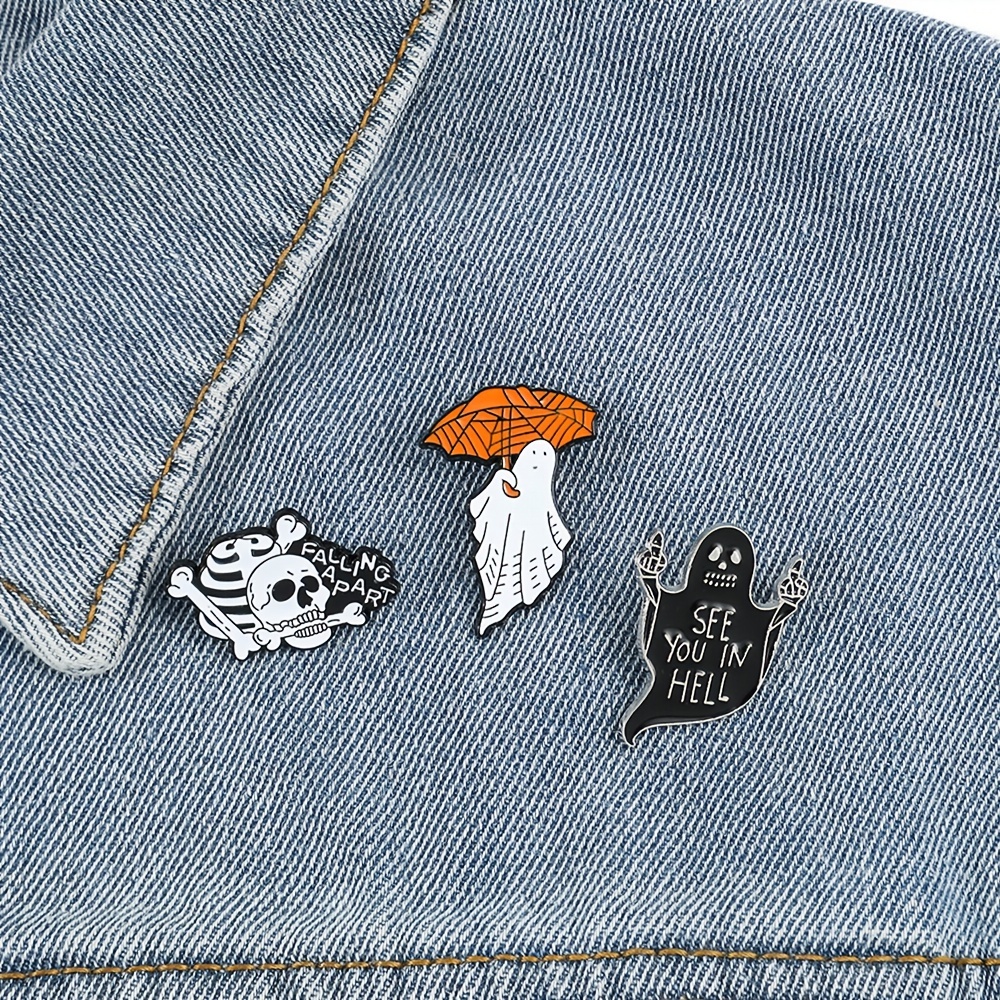 Men's Punk Skull Brooch Bag Accessory