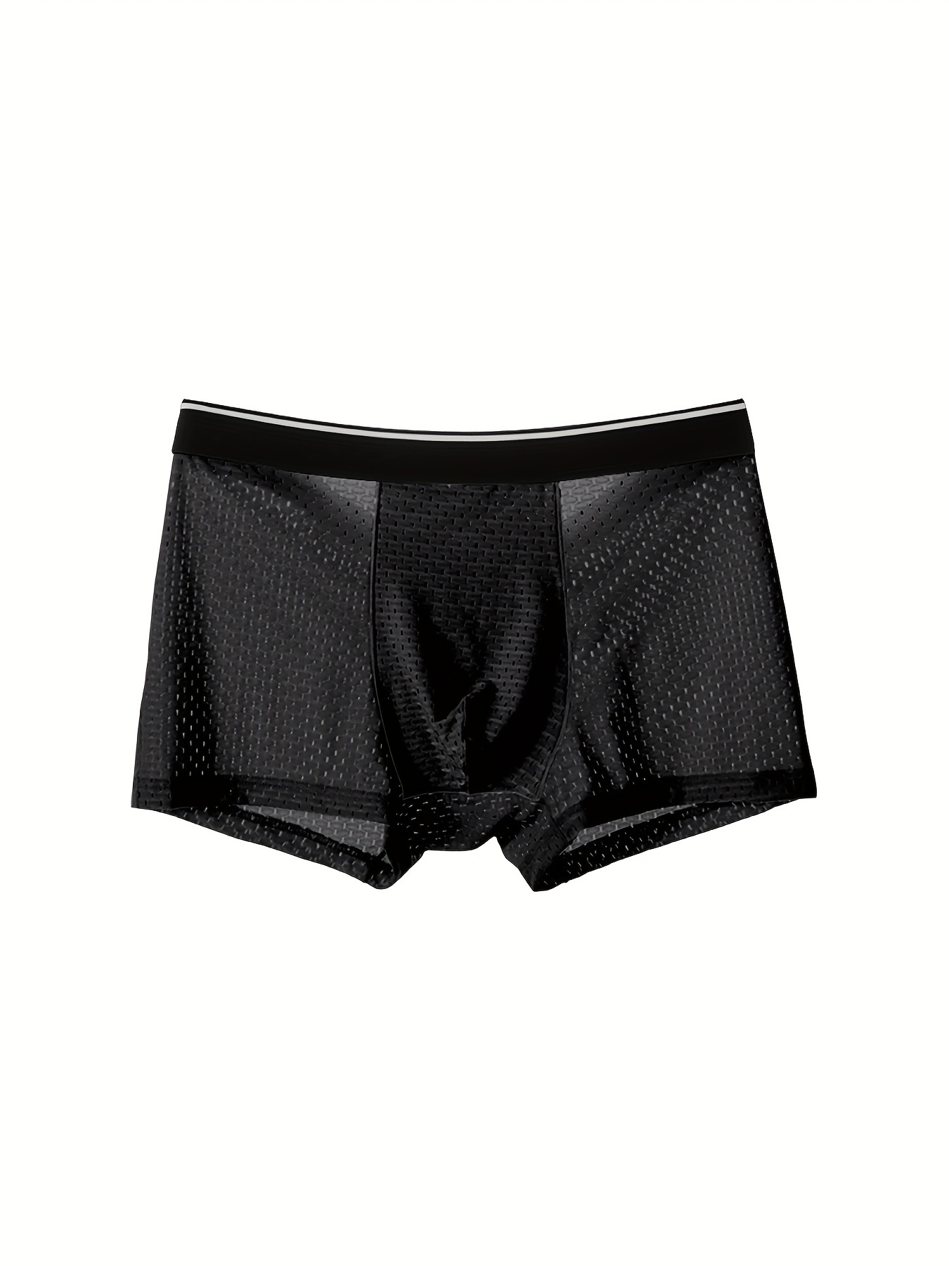Men's Ice Silk Cool Boxer Briefs Shorts Mesh Thin Breathable - Temu