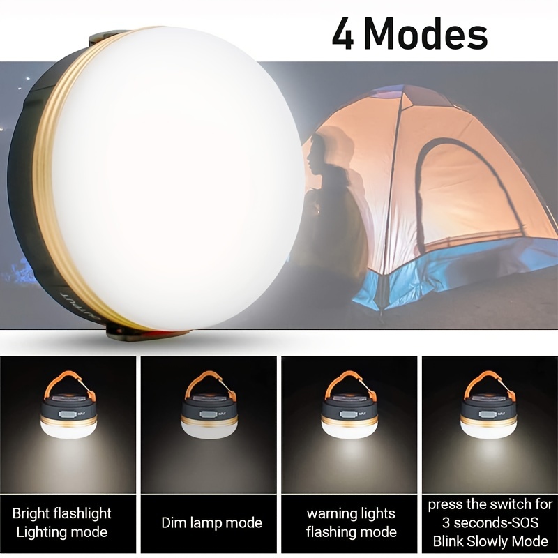 Wireless Battery Powered LED Camping Light, Tent Lantern, 5 Modes