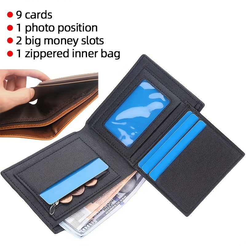 Men Short RFID Blocking Pocket Purse Crocodile Leather Multi Card