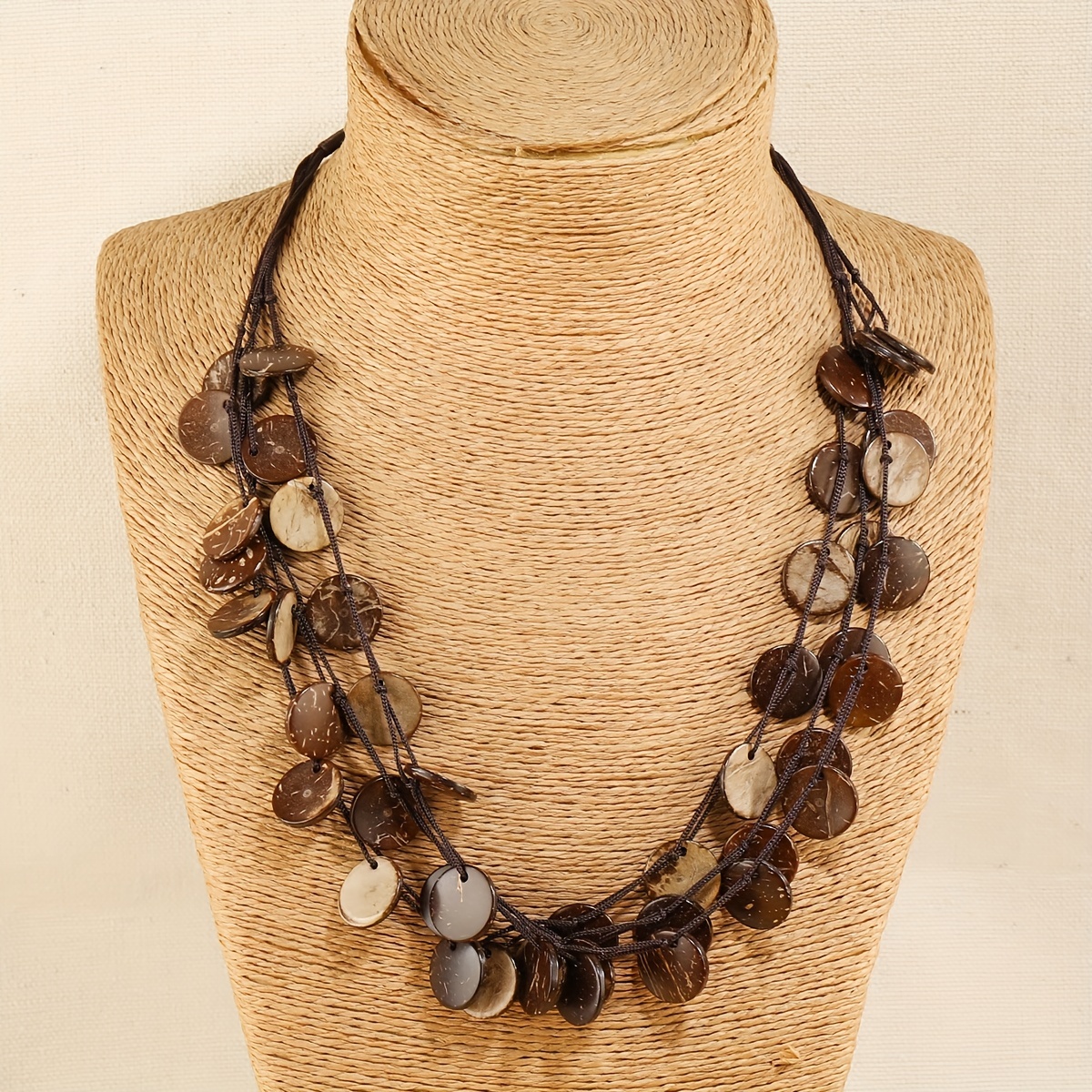 Bohemian Coconut Shell Wooden Beads Necklace