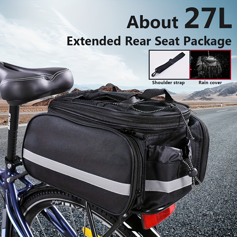 

About 27l Bicycle Backseat Bag, Rear Pack Shelf Bag, Waterproof Mountain Bike Rack Trunk Bags Luggage Carrier, Cycling Accessory